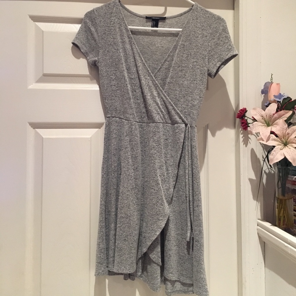 Forever 21 Grey Wrap Dress